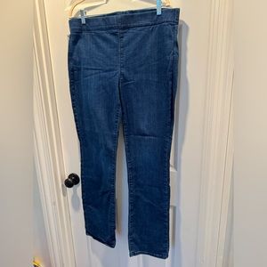 NYDJ Marilyn Straight Pull-On jeans size 14 lift x tuck technology dark wash